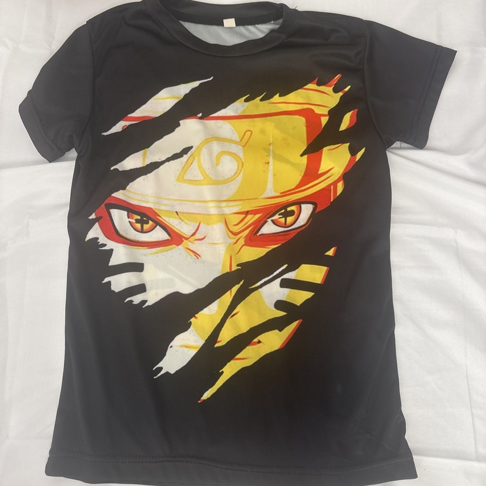 Naruto Shippuden Double Sided Graphic T-Shirt Boys Size 7/8 130 Anime Black